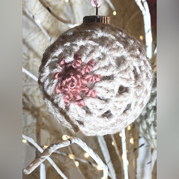 Crocheted Breast Cancer Awareness Boob Ornament - Picture 2 of 5